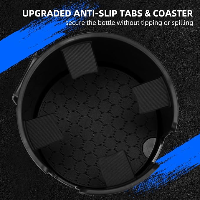 DYLEN Car Cup Holder Expander with Adjustable Base, Fits 16–46oz Bottles | Expandable Base Fits 2.5"–3.8" Cup Holders; Secures Yeti, Owala 16–46oz Bottles; 99% Phones; Anti‑slip Tabs Prevent Spills