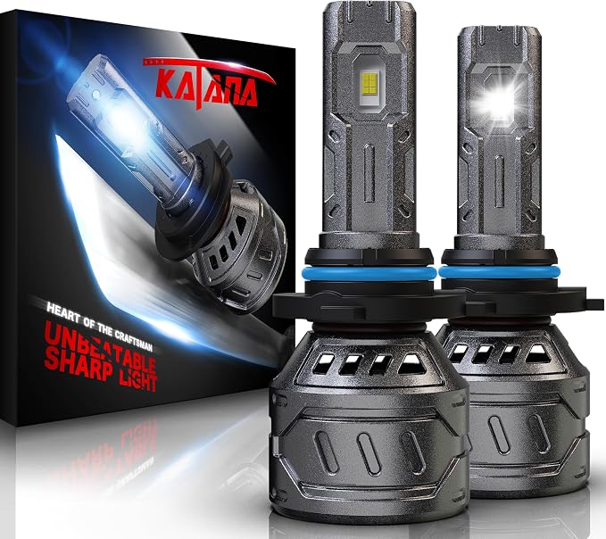 Katana 9006 Bulb, HB4 400% Brightness 6500K 1:1 Size Plug and Play Fog of 2 | Cooling Fan,360°Beam Angle