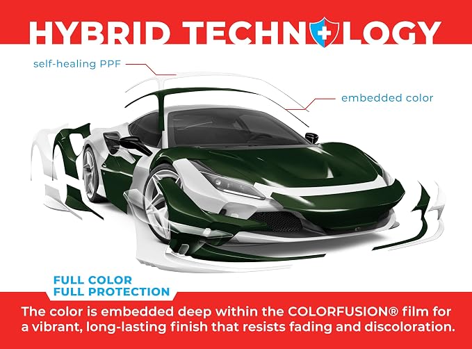 ColorFusion PPF by VViViD, Gloss Dark Olive Green Dry Apply PPF Vinyl Car Wrap Roll 6ft x 5ft