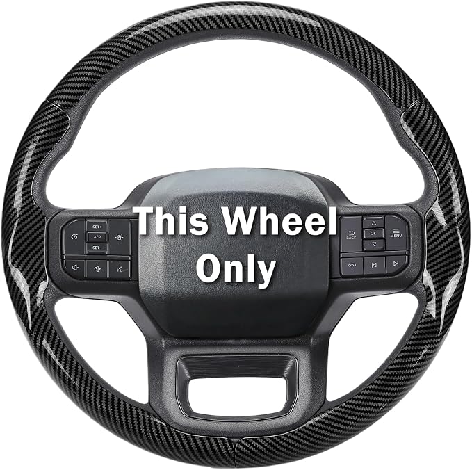 Steering Wheel Cover for Ford F150 2021-2025/ F-150 Lightning 2022-2025/ F250 F350 F450 F550 2023-2025/ Ford Expedition 2022-2024 Car Steering Wheel Cover Protector Accessories for Ford(Glossy Black)