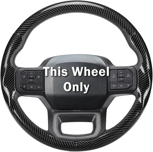 Steering Wheel Cover for Ford F150 2021-2025/ F-150 Lightning 2022-2025/ F250 F350 F450 F550 2023-2025/ Ford Expedition 2022-2024 Car Steering Wheel Cover Protector Accessories for Ford(Glossy Black)