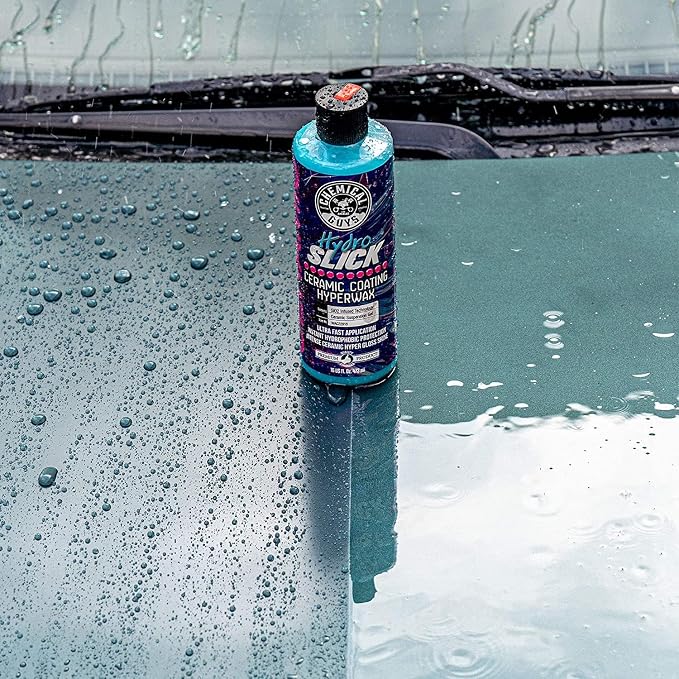 Chemical Guys, HydroSlick Intense Gloss Ceramic Coating HyperWax, 16 oz | Ceramic wax lays down high gloss and a hydrophobic, water-beading layer on paint, glass and trim, easy on and off