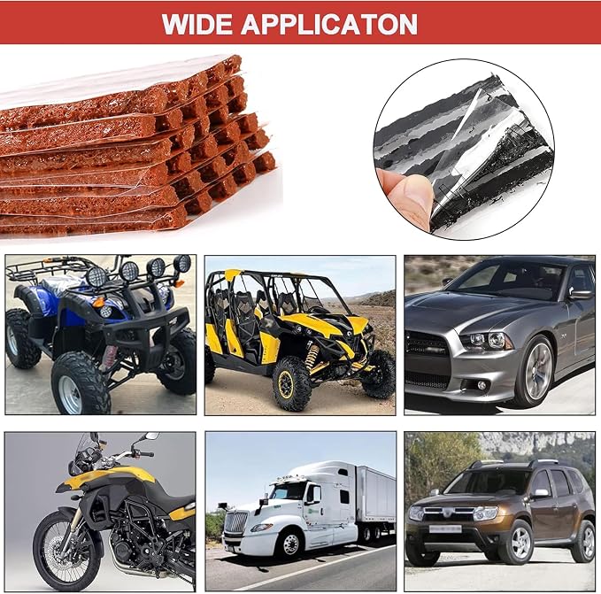 60 Pcs Tire Repair Plugs, Tire Repair Gum for Tubeless Puncture,Tires Strings Rubber Plug Tool for Car, RV, SUV, ATV, Motorcycle, Truck,Tractor