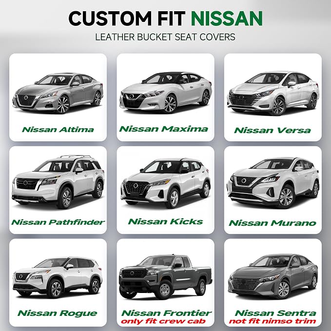 GIANT PANDA Front Seat Covers for Nissan Rogue Altima Sentra Versa Kicks Frontier Murano Pathfinder Maxima,Faux Leather Bucket Seat Cover Fit Nissan Seat Protectors (Beige Diamond) 2-Pack