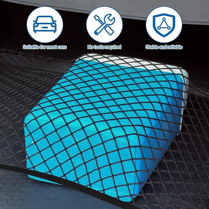 Cargo Net 80×60cm, Car Trunk Net Elastic Nylon Baggage, Car Trunk Net with 4 Hooks, Storage Organizer Car Net for Car Boot Vehicle Van SUV(Black)