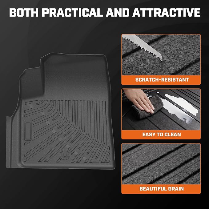 Mixsuper Outlander Floor mats-Floor mat for Mitsubishi Outlander 2022-2025 (Not phev or Sport),All Weather TPE Rubber Floor Liners Protection for Outlander Accessories,3 Row Anti-Slip Car Mats, Black