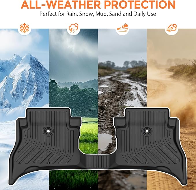 Floor Mats for Jeep Wrangler 4XE 4-Door 2021-2026 | (Only Fits with Right Trunk Subwoofer, Not for 2-Door, JL or JK), Heavy Duty TPE (Floor Mats & Cargo Liner)