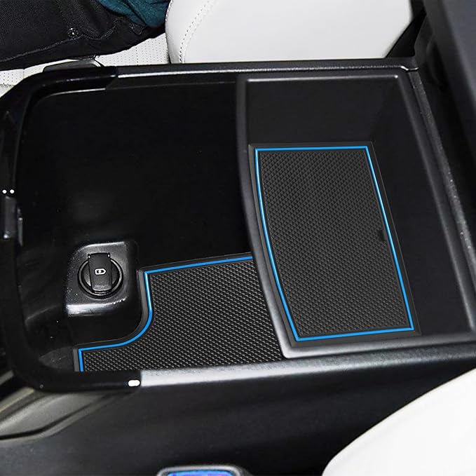 Cup Holder Insert for Telluride Accessories 2025 2024 2023 2022 2021 2020 Center Console Liners Door Pocket Slot Mats Non-Slip Anti Dust Pads Premium Interior 26Pcs Set (Blue Trim)
