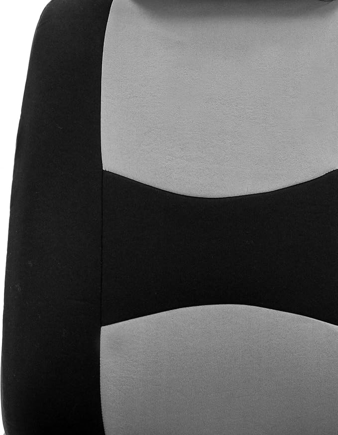 FH Group Car Seat Cover for Back Seat Cloth - Universal Fit Rear Seat Covers for Cars with Solid Bench,Car Seat Protector for Dogs and Kids,Car Interior Accessories for SUV, Sedan and Van Gray