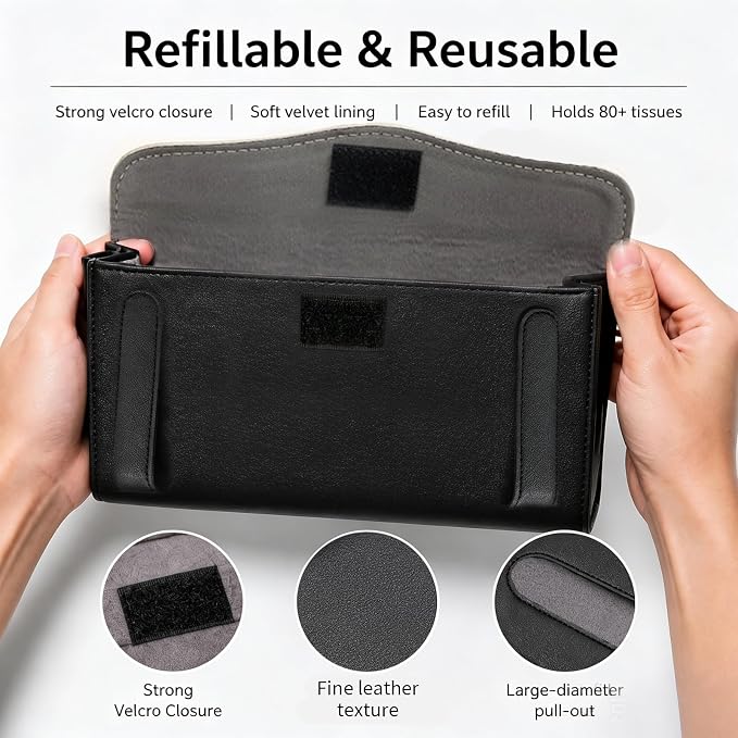 2 Pack Car Tissue Holder - Automotive Visor Tissue Interior Accessories for Truck SUV Van Black