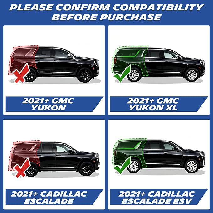 Michelin Vehicle Mats for 2021-2026 Suburban/Yukon XL/Escalade ESV, 7 Seats | Not Fit 8/9 Seats/Yukon/Escalade, All-Weather TPE Custom Fit Liner, Non-Slip, Odor Free, Premier B(5 Piece)