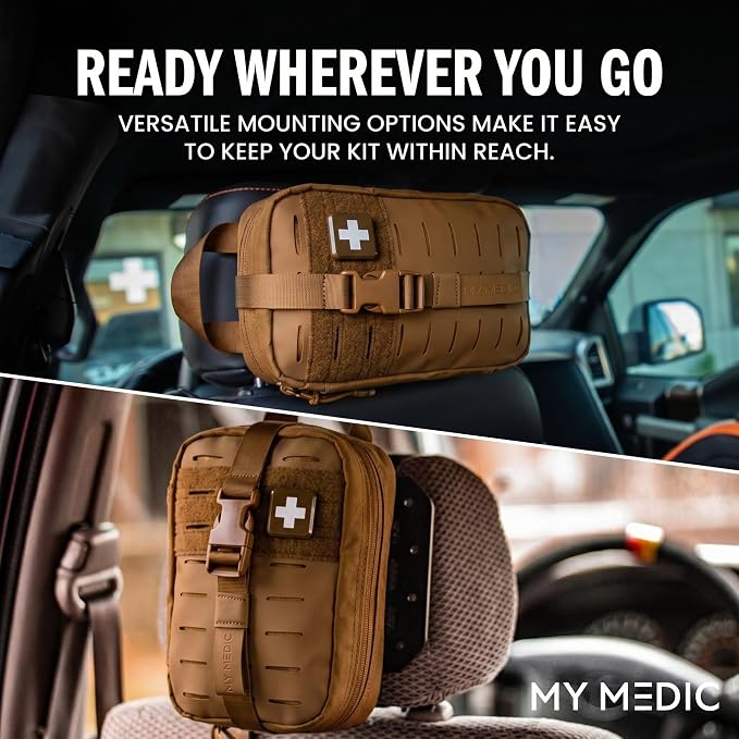 MY MEDIC MyFAK PRO Military IFAK Trauma Kit & First Aid Kit with Tourniquet - HSA FSA Items - Built in USA - Tactical Combat Medical Supplies, Medic Kit, Trauma Pack & Molle Field Operator Bag, Coyote