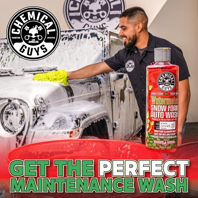 Chemical Guys, Watermelon Snow Foam Car Wash Soap, Foam Cannon, 1 Gallon | High-foaming pH-balanced suds for cannons, guns or buckets, gentle on wax and coatings, fresh watermelon scent