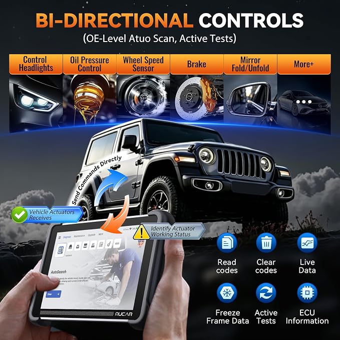 MUCAR 892BT AI Bi-Directional OBD2 Scanner, Full System OBD2 Scanner Diagnostic Tool,35 Services,ECU Coding,FCA Autoauth,CANFD&DOIP,for Car Owners, DIYer, Technicians, Inspectors, Trainees and Others
