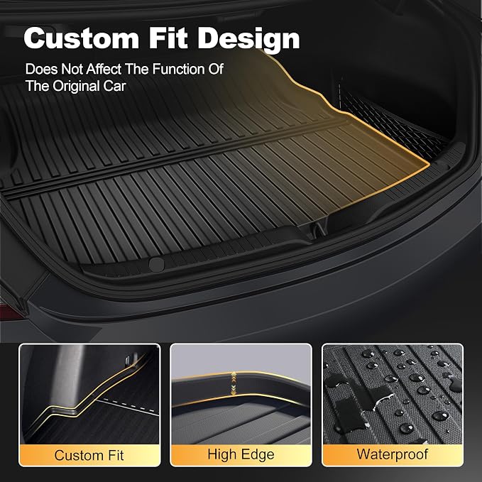 Cargo Mat for Mercedes-Benz C-Class C300 C43 AMG 2015-2021 Sedan Only | All Weather TPE Protection Car Cargo Liner Trunk Liner for Mercedes Benz C Class