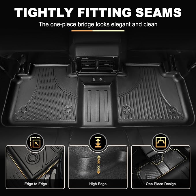 AOMSAZTO Floor Mats Fit for Volkswagen Atlas 2018-2026 7 Seats | All Weather Protection Floor Mats & 2nd & 3rd Row Backrest Mat & Cargo Liner for VW Atlas (Not for Cross Sport)