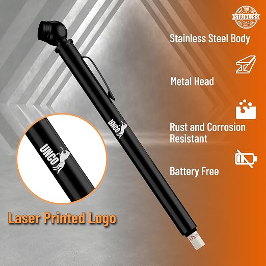 UNCO- Pencil Tire Pressure Gauge, 2 Pack, 10-75 PSI, Black - Air Gauge for Car Tires