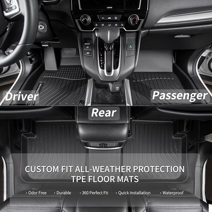 KELCSEECS® Floor Mats & Cargo Liner Custom for Acura RDX 2026 2025 2024 2023 2022 2021 2020 2019,All Weather Protection TPE Floor Liners Front& Rear Row Full Set Acura RDX Accessories Black