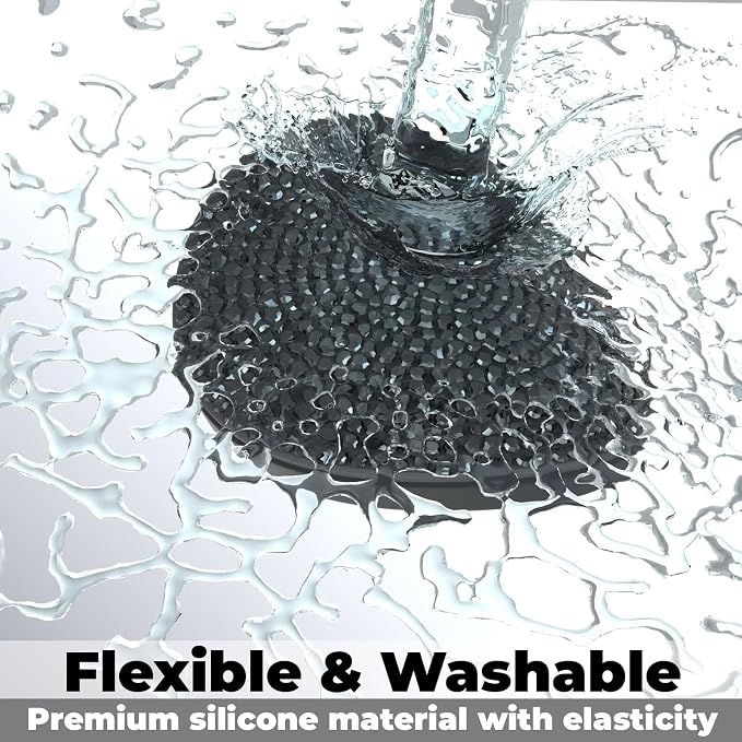 BFXM 4 PCS Bling Cup Holder Coaster, 2.75 inch Diamond Universal Non-Slip Silicone Cup Holder Coasters, Sparkly Bling Car Accessories for Women (Black)