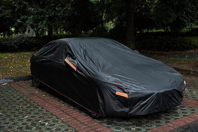 Car Cover Custom Fit for Toyota Camry, Kia Stinger, Nissan Altima, 6 Layer Heavy Duty Car Cover Waterproof All Weather with Cotton Liner