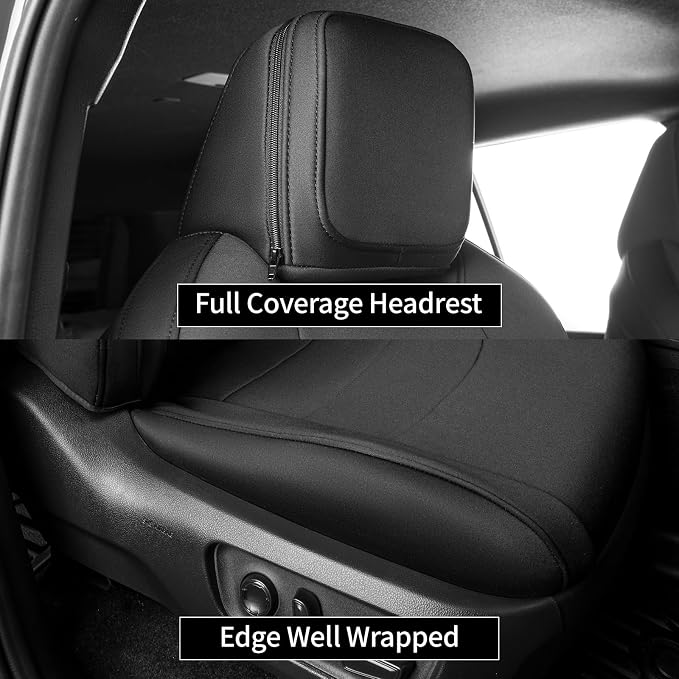 EKR Car Seat Covers Custom Fit for Toyota 4Runner(5 Seats) Full Set | for Toyota 4 Runner 2025-2026 Seat Covers for SUV,Full Wrap,Airbag Compatible,Waterproof Pet-resistant,Neoprene(Black)