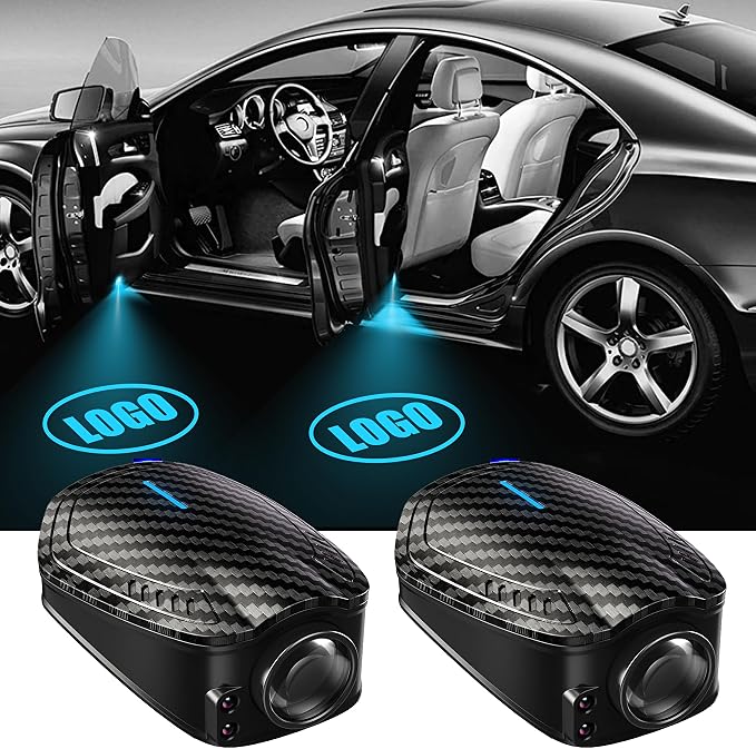 SPOBODY 2PCS Car Door Light Projector Wireless Car Door Projector Rechargeable HD Car Welcome Courtesy Ghost Shadow Lamp Fit for Cars (for Muu-staa-ng)