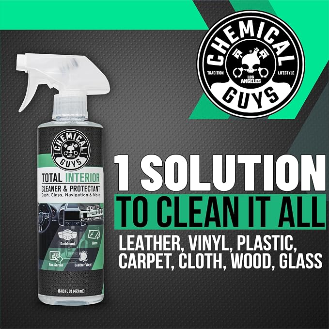 Chemical Guys Total Interior Cleaner and Protectant for Cars, New Car Scent | Cleans and protects interior plastic, vinyl, leather, nav. screens, safe for cars, trucks, SUVs, Jeeps and RVs. 2 Pack
