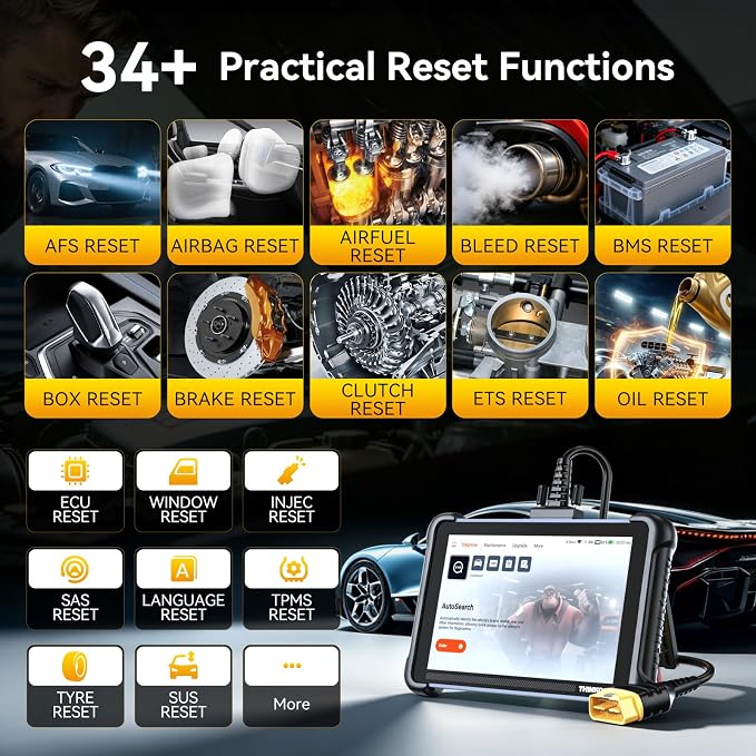 THINKCAR OBD2 Scanner Diagnostic Tool Lifetime Free, ThinkScan 689 Car Scan Tool with 34 Reset Function,Scanner for Car with 3000+ Active Test,Advanced ECU Coding BI-Directional,Autoauth for FCA SGW