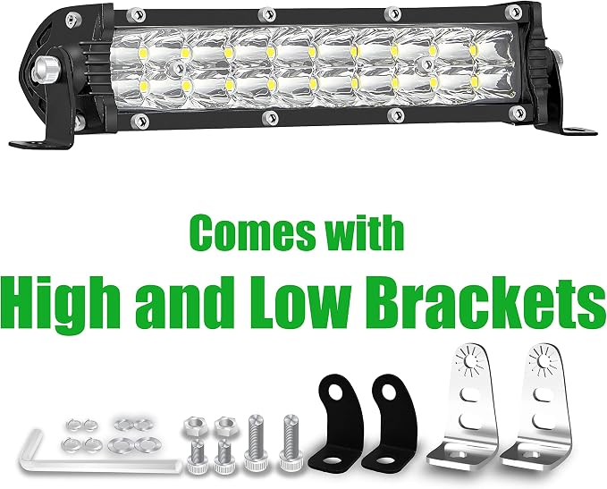 7 Inch Slim LED Light Bar for Truck Tractor, 12V-60V Small LED Work Light Pods Off Road Auxiliary Fog Lights 60W 6000lm, ATV Lawn Mower Golf Cart Pit Dirt Bike MTB eBike Mods Night Riding Headlight
