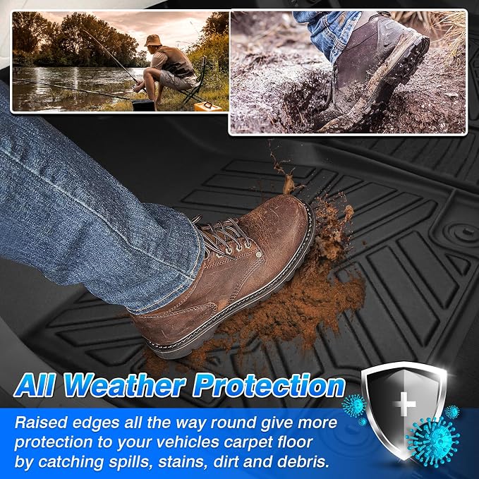 Cartist Floor Mats Fit for Ford Ranger 2024 2025 2026 SuperCrew Cab, All Weather Car Mats for Ranger Accessories, Heavy Duty Black Floor Liner