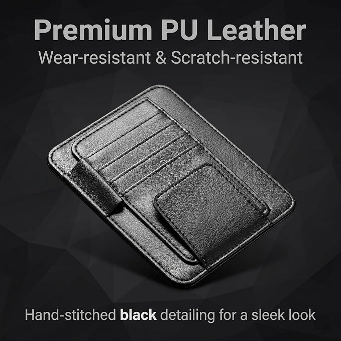 1 PC Car Sun Visor Organizer, Multifunctional Visor Storage with Card Slots and Pen Loop, for Sunglasses Documents and Cards, Universal for Most Cars, SUVs, Trucks (Black)
