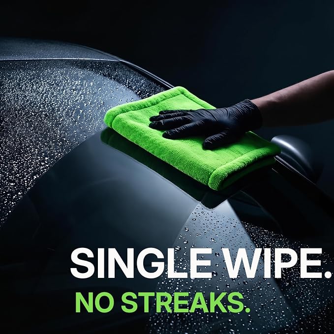 3-Pack Color-Coded Car Drying Towels (48"x24"/14"x24"/10"x10") 1200GSM Dual-Sided Twisted Loop & Coral Fleece - One Pass Save Time, Streak-Free, Scratch-Free for Cars, Trucks, SUVs