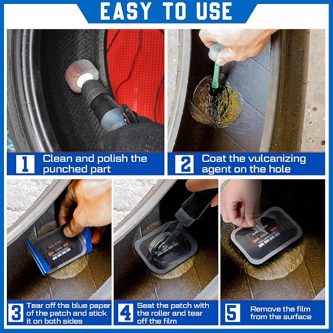 Tallew 20 Pcs Tire Patch Heavy Duty Rubber Patches Radial Repair Patch Tube and Tire Plug Kit Emergency Repair Tool for Puncture Car Truck Bus Tractor Vehicle (3.15 x 4.7 Inch)