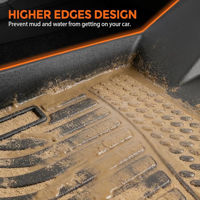 Floor Mats for Chevrolet Chevy Trax 2014-2023 & for Buick Encore 2013-2023 | (Not for Encore GX), Heavy Duty TPE All Weather Protection, Waterproof Non-Slip Black (Two-Row Floor Mats & Cargo Liner)
