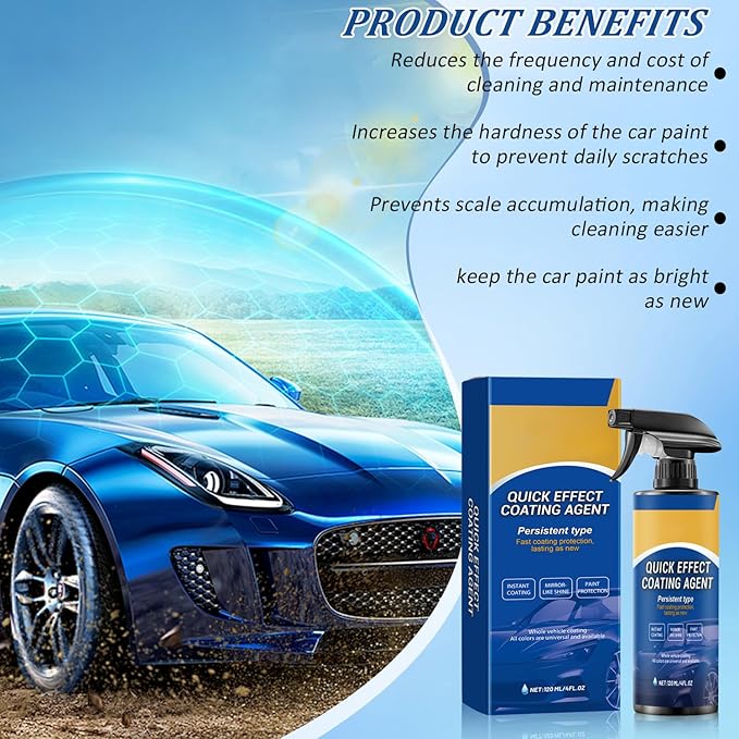 Car Quick Effect Coating Agent Spray, 3 in 1 High Protection Quick Car Coatings Spray (1PCS)