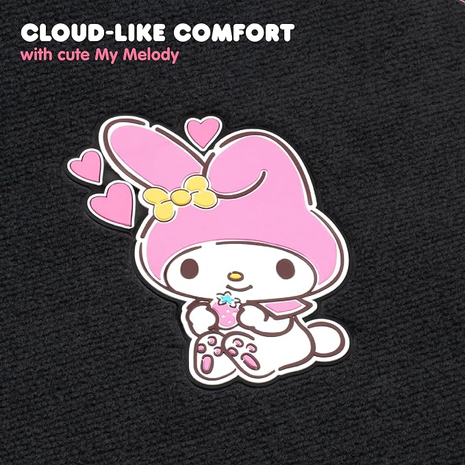 Car Floor Mats - Universal Fit for Cars, SUVs & Trucks - Black Hello Kitty Accessories - Carpet Car Mats Front & Rear Set, 4 Piece Cute Car Accessories
