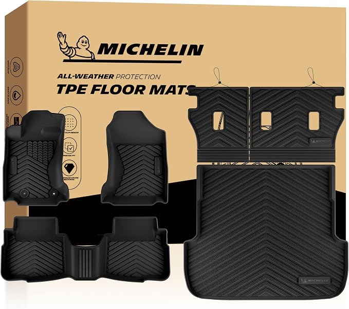 Michelin Vehicle Mats for 2020-2025 Subaru Outback (6 Piece) | Not Fit 2026, All-Weather TPE Custom Fit Liner, Premier