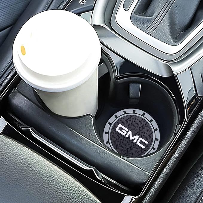 Car Cup Holder Coaster for GMC Sierra Denali Canyon Terrain Yukon Jimmy Acadia Recessed Silicone Cupholder Coaster Interior Accessories 2.75IN 2Pack 04