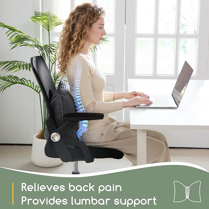 HIGOGOGO Lumbar Support Pillow for Recliner Chair, Bow Knot Shaped Back Support Cushion, Striped Corduroy Soft Decorative Lumbar Pillow for Office Chair, Sofa, Car, Bed, Living Room - Dark Grey