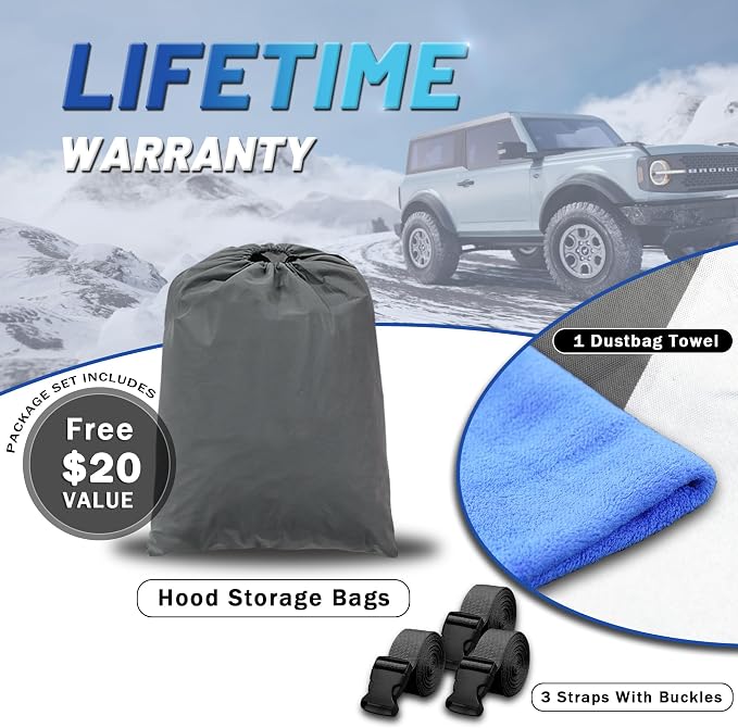 Heavy Duty Truck Cover Waterproof All Weather. Full Outdoor Pickup Sun UV Protection for Most Regular Cab Short Ford F100 Chevy C10 S10 Ram 150 250. (Length Up to 210 inch) M
