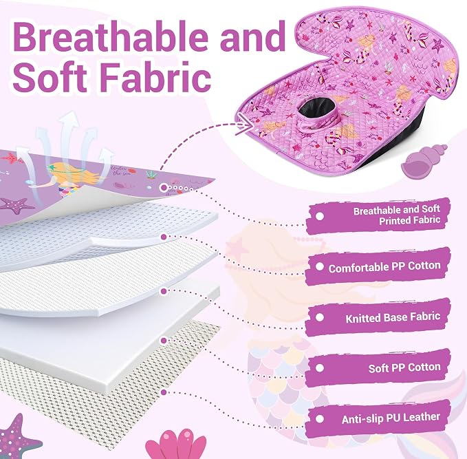 Car Seat Protector Cover, Waterproof Soft Piddle Pads for Toddlers Carseat, Travel-Friendly Universal Washable Potty Training Protector for Spills, Nappy Leaks (Mermaid, 2 Pack)