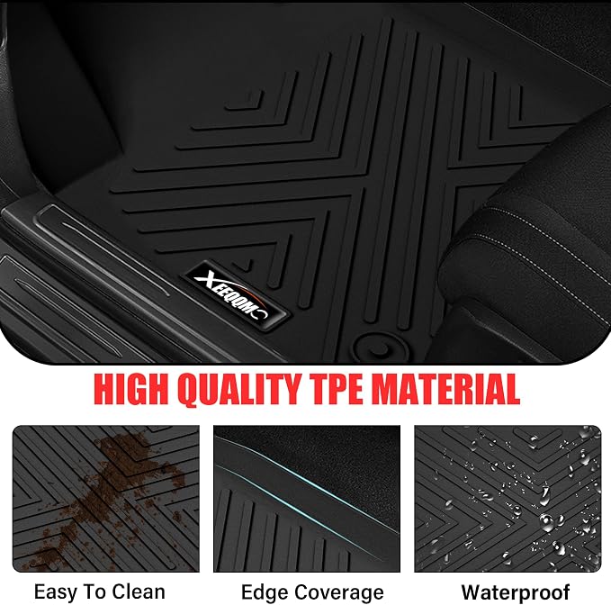 Floor Mats for 2022 2023 2024 2025 Jeep Wagoneer 7 Seats with Trunk Mat All Weather TPE Protection 3 Rows Car Floor Liners Full Set with Cargo Liners for Jeep Wagoneer Accessories | All Weather TPE Protection 3 Rows Car Floor Liners Full Set with Cargo...