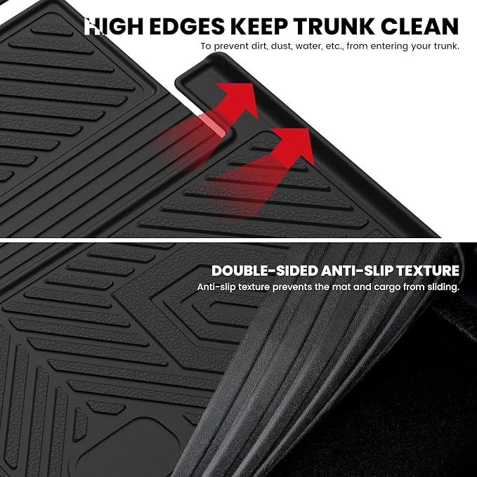 LASFIT Cargo Mats for Jeep Grand Cherokee L 2021-2025 2026 Accessories Rear Backrest Mats All Weather TPE Custom Fit Trunk Seatback Mats, Black
