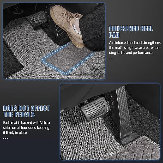 Carpet Floor Mats Fit for Honda CR-V 2023-2026 (Gasoline & Hybrid) | All Weather Custom Fit Floor Liners for CRV, 1st & 2nd Row, Gray