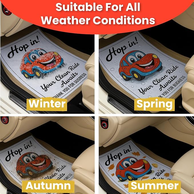 50 Paper Floor Mats for Cars - Waterproof Disposable Car Floor Mats, Car Detailing Supplies,Tapetes para Carro, Automotive Auto Detailing, Carpet Protector,Resists Water,Oil, Snow & Dirt (17 X 22 in)