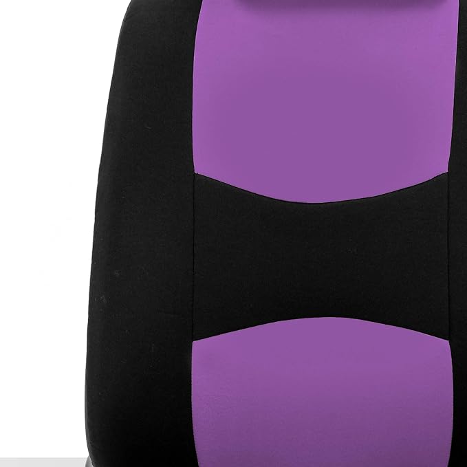 FH Group Car Seat Covers Front Set in Cloth -Car Seat Covers for Low Back Car Seats with Removable Headrest,Universal Fit,Automotive SeatCovers,Washable Car SeatCover for SUV,Sedan,Van Purple