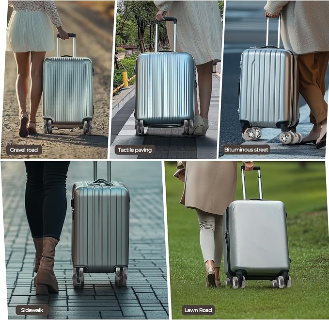 8Pcs Luggage Wheel Covers, Travel Accessories (Gradient Slate Grey) | Wear-resistant & anti-noise silicone covers. Fits 2-2.4" wheels. Protects suitcase wheels. Travel essential for suitcases