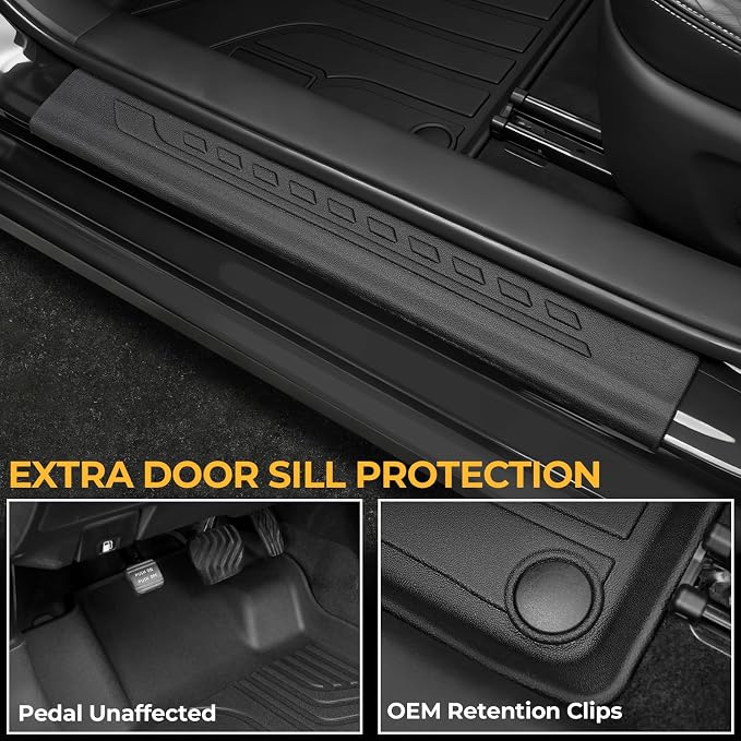 Floor Mats for Nissan Altima 2019-2026, All Weather Floor Mats Cargo Liner and Door Sill Protectors Accessories, Full Coverage Set