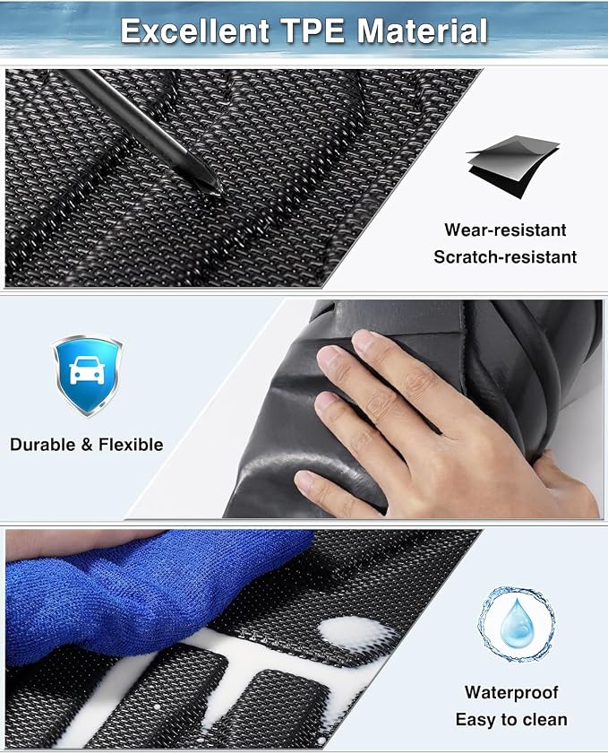 Mixsuper Forester Floor mats-Floor mat for Subaru Forester 2014 2015 2016 2017 2018,All Weather TPE Rubber Floor Liners Protection for Forester Accessories,2 Row Anti-Slip Car Mats, Black