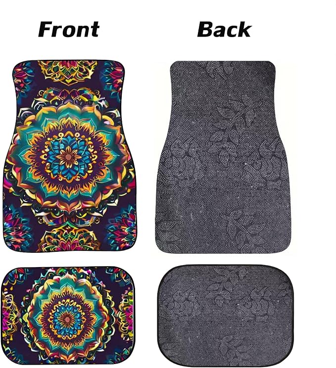 Car Floor Mats Non-Slip Automotive Floor Mats All-Weather Front Rear Car Floor Foot Mat Sets of 4 Pieces Foot Mats Rugs Carpet for Car Trucks SUV Sedans (FUGU-04)